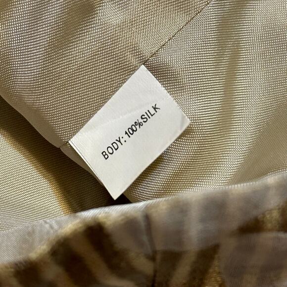 Vintage 90s Kay Unger NY Silk Skirt Suit Size 14 3pc Set Champagne Gold Brocade - Picture 13 of 13